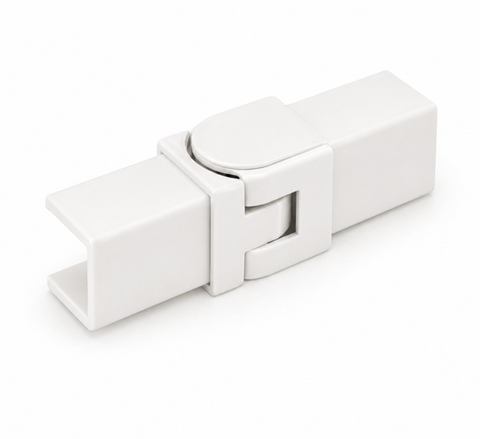 Handrail - 25mm x 21mm - Square - SS316 - Adjustable Joiner Vertical - White