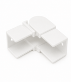 Handrail 25x21mm Square - Adjustable - Joiner - Vertical - Truncated Style - White