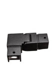 Handrail 25x21mm Square - Left - 90 Degree Corner with Vertical Adjustable joiner Black