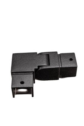 Handrail 25x21mm Square - Left - 90 Degree Corner with Vertical Adjustable joiner Black