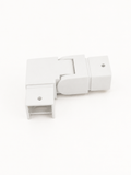 Handrail 25x21mm Square - Left - 90 Degree Corner with Vertical Adjustable joiner White