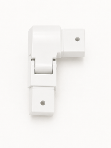 Handrail 25x21mm Square - Right 90 Degree Corner with Vertical Adjustable joiner White