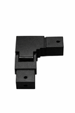 Handrail 25x21mm Square - Right 90 Degree Corner with Vertical Adjustable joiner Black