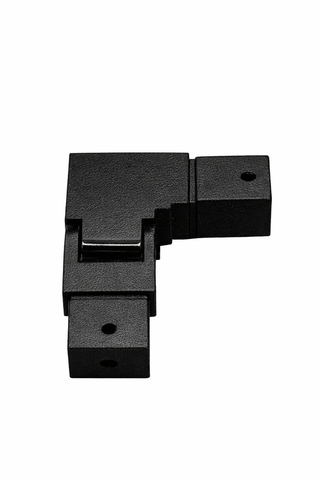 Handrail 25x21mm Square - Right 90 Degree Corner with Vertical Adjustable joiner Black