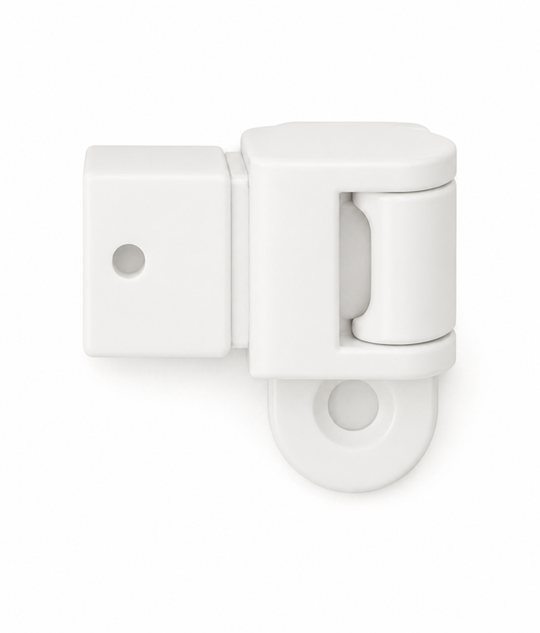 Handrail - 25x21mm - Square - Vertical Adjustable - Wall Tie - Right - White