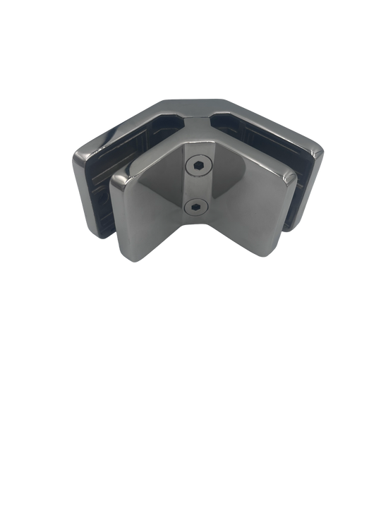 Glass Clip Square - 90 Degree Corner - Polished SS316