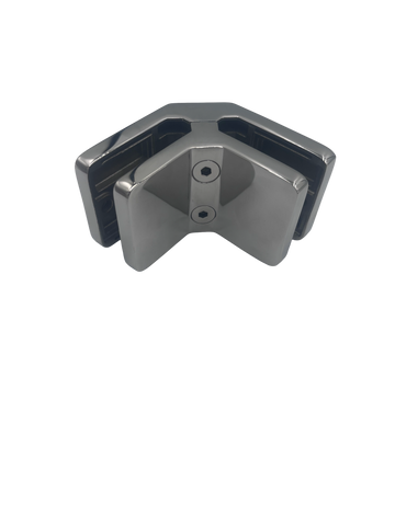 Glass Clip Square - 90 Degree Corner - Polished SS316