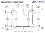 Atlantic Hydraulic Soft Close Hinge - Glass to Glass - Pair