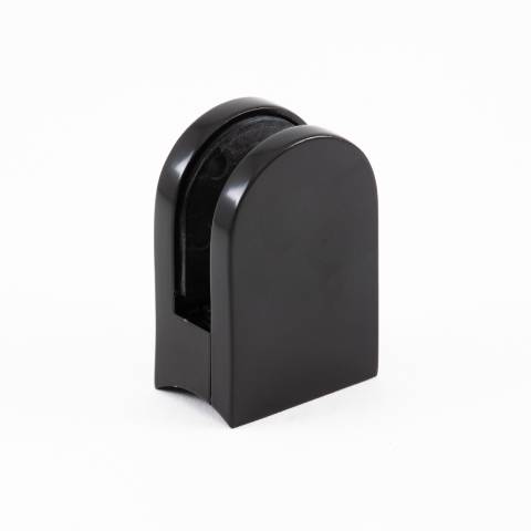 Glass Clip - 1183 - Round Mount, D Shape - Black