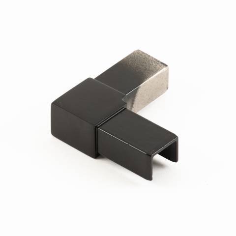 Handrail - 25mm x 21mm - Square - SS316 - 90 Degree Corner - Black