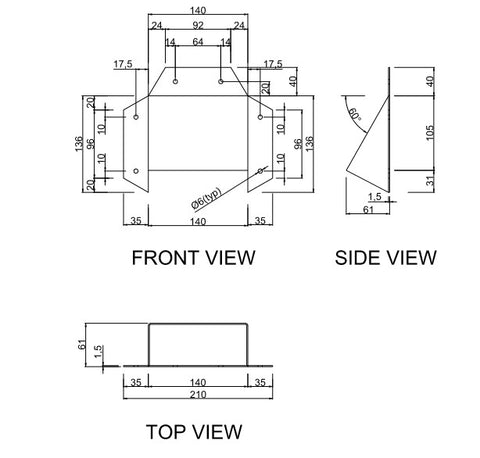 Power Point/Tap Safety Cover - 60 Degree -  Acrylic - Small